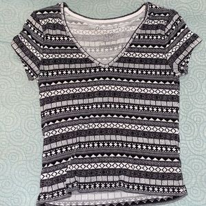 Patterned V-Neck